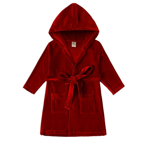 Boys Girls Hoodie Bathrobe Robe Christmas Sleeping Sleepwear