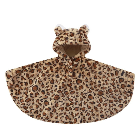 Boys & Girls Hoodie Cape Poncho Coat Color: Brown Size: 12-24 Months