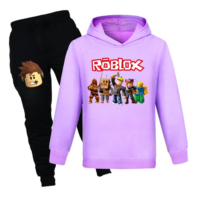Roblox Boys Girls Hoodie Jogging Pants 2 Pieces Tracksuit Clothing Set