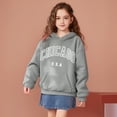 thumbnail image 1 of Boys Girls Hoodie Kids Chicago City Letter Print Hoodies Long Sleeve Hooded Sweatshirt Top Fall Winter Clothes Girls Clothes Size 8-10 Years Kids Clothes, 1 of 4