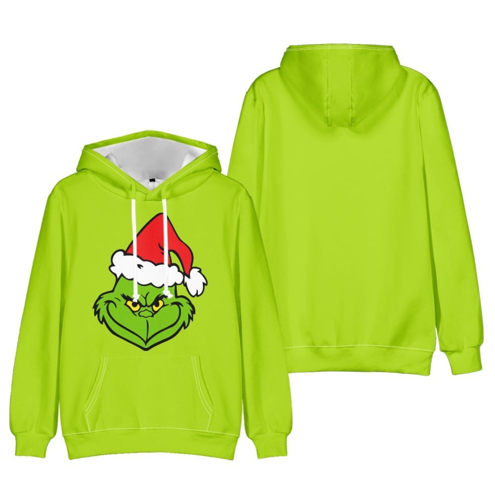 Grinch Hoodie Unisex Adult 3D Print Pullover Hoodie Christmas