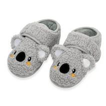 Boys Girls House Slippers Kids Warm Home Shoes Toddler Fuzzy Wool-Like House Shoes Indoor Outdoor Slippers, Size 7