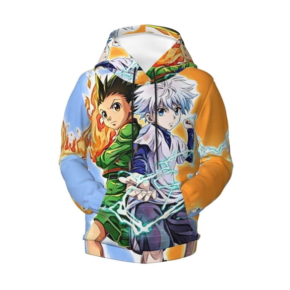 Boys Girls Hunter X Hunte Gon Killua Pullover Hoodies 3D Print Novelty Colorful Kids Hoodie Sweatshirts with Pocket