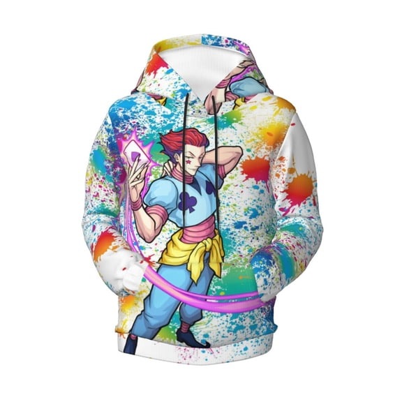 Boys Girls Hunter X Hunte Hisoka Pullover Hoodies 3D Print Novelty Colorful Kids Hoodie Sweatshirts with Pocket