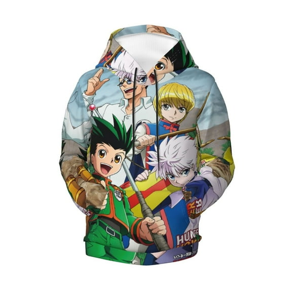 Boys Girls Hunter X Hunte Pullover Hoodies 3D Print Novelty Colorful Kids Hoodie Sweatshirts with Pocket