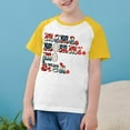 thumbnail image 1 of Boys Girls Independence Day Patriotic Tops Summer USA Flag Star Stripe Printed Tees Raglan Sleeve Casual Short Sleeve Yellow 9-10 Years, 1 of 7