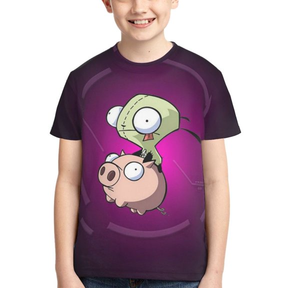 Boys Girls Invader Zim Shirt Graphic T-Shirt Crewneck Short Sleeve 3d Colorful Tops Tees