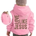 thumbnail image 1 of Boys Girls Jesus Loves You Christian Hoodies Letter Casual Hooded Sweatshirts, 1 of 8