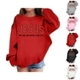 thumbnail image 1 of Boys Girls Jesus Sweatshirts Crewneck Long Sleeve Bible Verse Christian Sweatshirt Kids Pullover Tops, 1 of 1