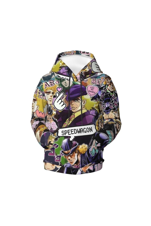 Boys Girls JoJo Bizarre Adventure Pullover Hoodies 3D Print Novelty Colorful Kids Hoodie Sweatshirts with Pocket