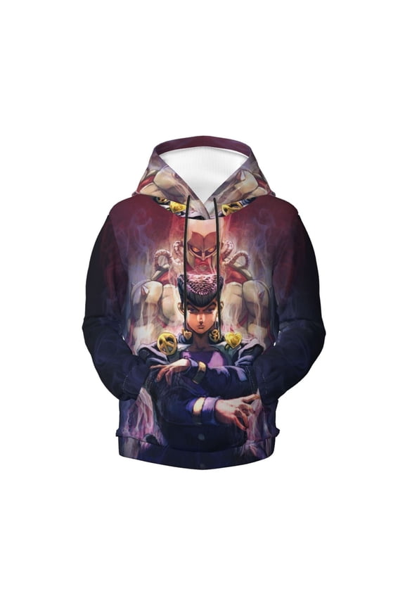 Boys Girls JoJo Bizarre Adventure Pullover Hoodies 3D Print Novelty Colorful Kids Hoodie Sweatshirts with Pocket
