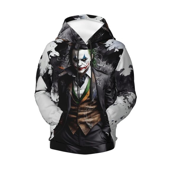 Boys Girls Joker Pullover Hoodies 3D Print Novelty Colorful Kids Hoodie Sweatshirts with Pocket