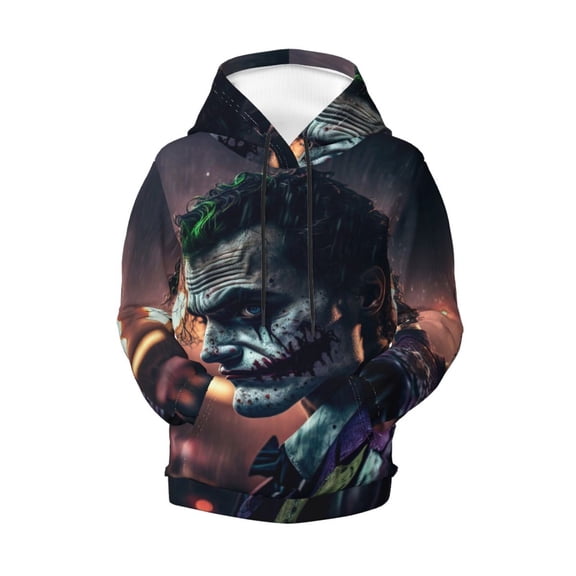 Boys Girls Joker Pullover Hoodies 3D Print Novelty Colorful Kids Hoodie Sweatshirts with Pocket