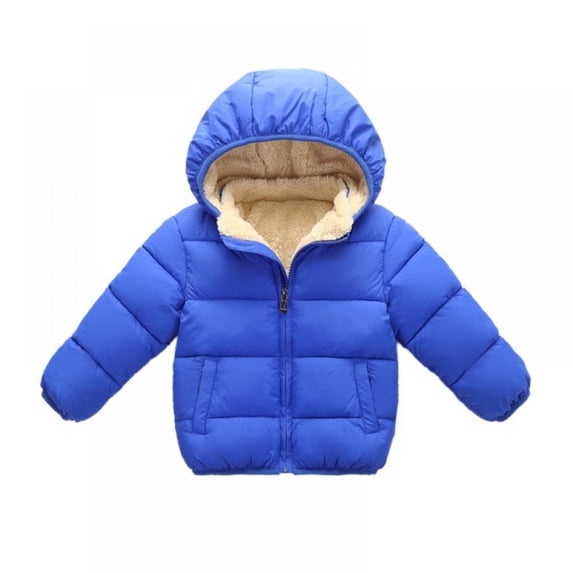 Boys Girls Kid Winter Thick Jacket Warm Zipper Hooded Windproof Coat Cute Outwear,2-6T