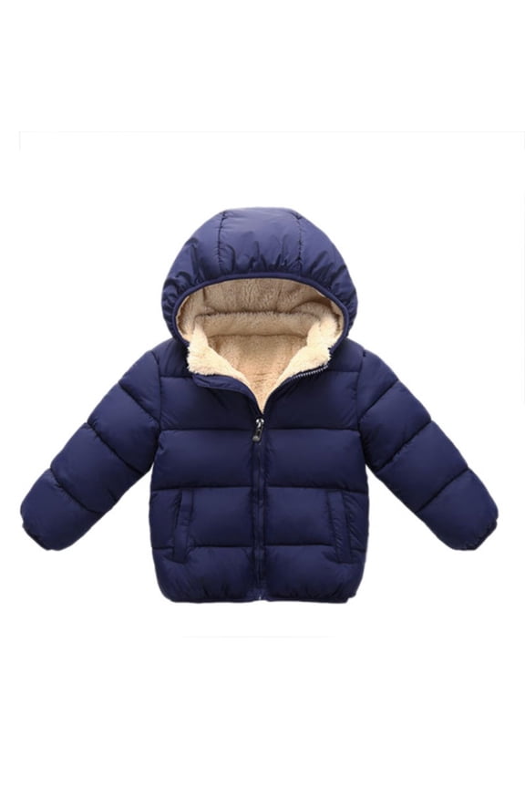 Boys Girls Kid Winter Thick Jacket Warm Zipper Hooded Windproof Coat Cute Outwear,2-6T