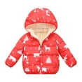 thumbnail image 1 of Boys Girls Kid Winter Thick Jacket Warm Zipper Hooded Windproof Coat Cute Outwear,2-6T, 1 of 8
