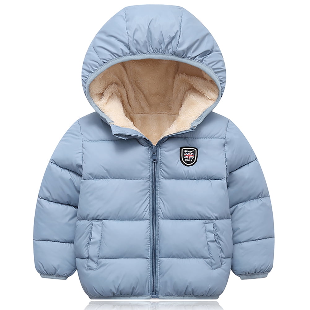 Boys Girls Kid Winter Thick Jacket Warm Zipper Hooded Windproof Coat Cute Outwear,2-7T