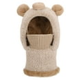 thumbnail image 1 of Boys Girls Kids' 3-in-1 Winter Hat Cute Cartoon Fleece Fuzzy Knit Beanie with Face Cover & Scarf, Cold Weather & Outdoor Activities 4-14Y, 1 of 7
