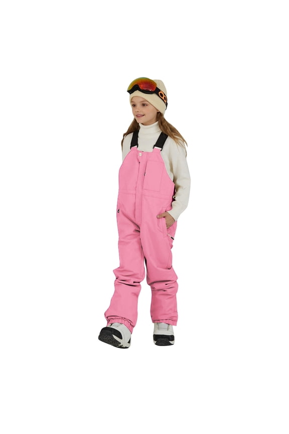 Boys Girls Kids Adjustable Insulated Bib Overalls With Knee Skiing Winter Outdoor