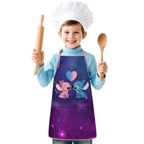 Boys Girls Kids Cartoon Apron with Pocket for Cartoon Lovers,Cartoon Movie Adjustable Child Neck Strap and Bib Funny Aprons Kitchen Toddler Aprons for Cooking Baking