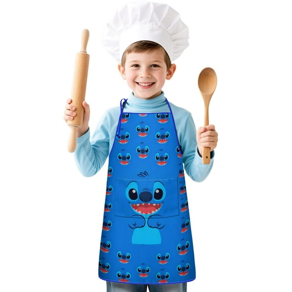 Boys Girls Kids Cartoon Apron with Pocket for Cartoon Lovers,Cartoon Movie Adjustable Child Neck Strap and Bib Funny Aprons Kitchen Toddler Aprons for Cooking Baking