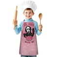 thumbnail image 1 of Boys Girls Kids Halloween Ghostface Apron with Pocket,Horror Spooky Adjustable Child Neck Strap and Bib Funny Aprons Kitchen Toddler Aprons for Cooking Baking, 1 of 4