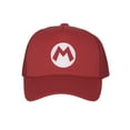 thumbnail image 1 of Boys Girls Kids Mario Hat Trucker Cosplay Costume Plummer Bros Cap, Youth Size Red M, 1 of 2
