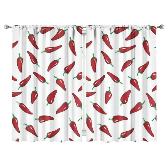 Boys Girls Kids Nursery Curtains Chiles Red Peppers Print Pattern Window Drapes for Living Room Bedroom Playroom Decor Rod Pocket 52x84Inch 2 Panels