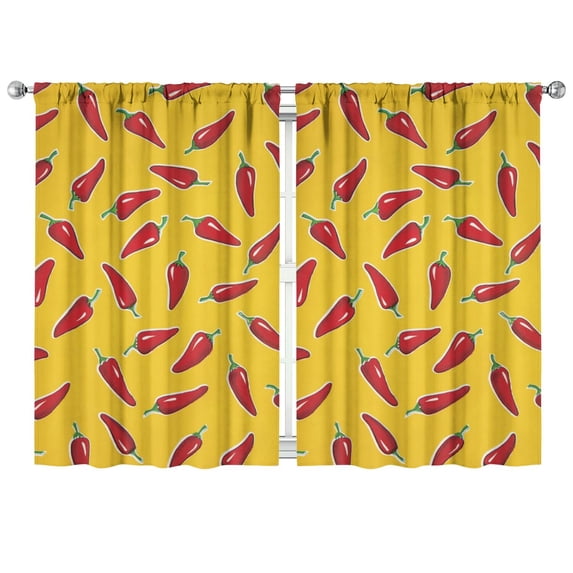 Boys Girls Kids Nursery Curtains Chili Peppers Chiles Red Print Pattern Window Drapes for Living Room Bedroom Playroom Decor Rod Pocket 42x63Inch 2 Panels