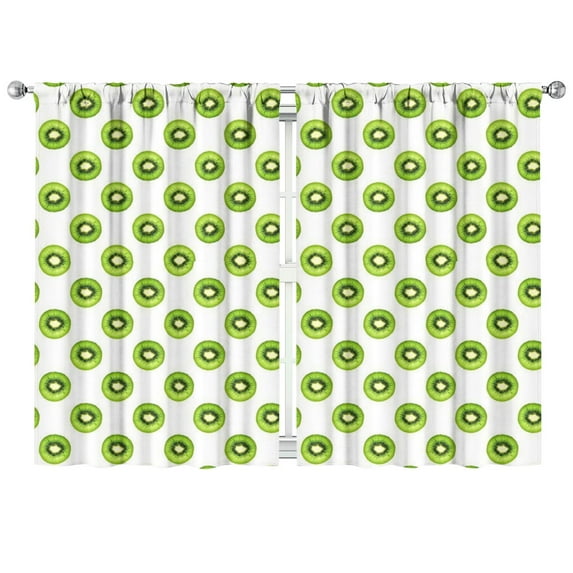 Boys Girls Kids Nursery Curtains Green Yummy KiwiFruit Print Pattern Window Drapes for Living Room Bedroom Playroom Decor Rod Pocket 42x63Inch 2 Panels