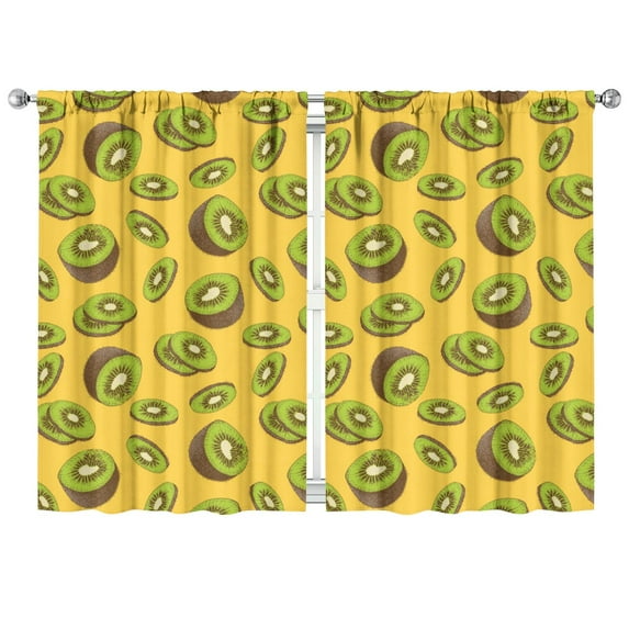 Boys Girls Kids Nursery Curtains Kiwi Fruit Pattern Background Print Pattern Window Drapes for Living Room Bedroom Playroom Decor Rod Pocket 42x63Inch 2 Panels