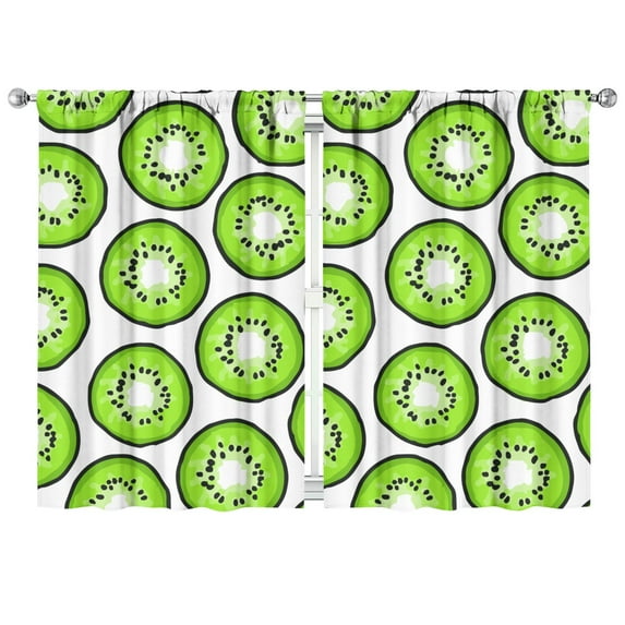 Boys Girls Kids Nursery Curtains Kiwi Fruit Print Pattern Window Drapes for Living Room Bedroom Playroom Decor Rod Pocket 42x63Inch 2 Panels