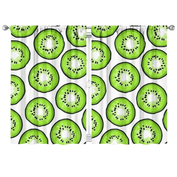 Boys Girls Kids Nursery Curtains Kiwi Fruit Print Pattern Window Drapes for Living Room Bedroom Playroom Decor Rod Pocket 42x63Inch 2 Panels