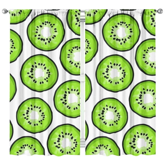 Boys Girls Kids Nursery Curtains Kiwi Fruit Print Pattern Window Drapes for Living Room Bedroom Playroom Decor Rod Pocket 42x84Inch 2 Panels