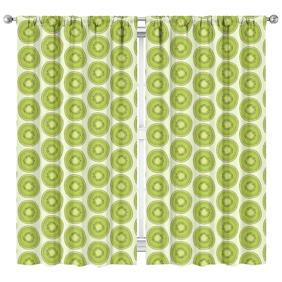 Boys Girls Kids Nursery Curtains Kiwi Tile Print Pattern Window Drapes for Living Room Bedroom Playroom Decor Rod Pocket 42x84Inch 2 Panels