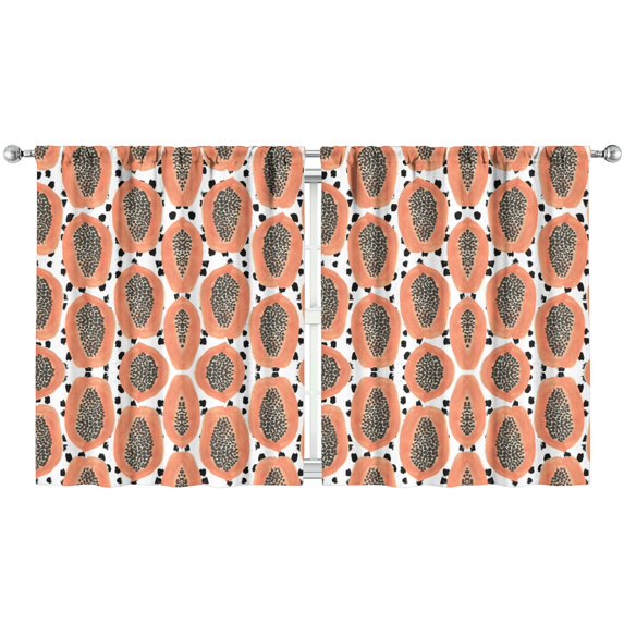Boys Girls Kids Nursery Curtains Orange Papaya Print Pattern Window Drapes for Living Room Bedroom Playroom Decor Rod Pocket 52x63Inch 2 Panels