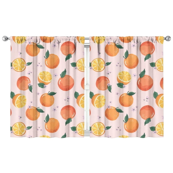 Boys Girls Kids Nursery Curtains Orange Print Pattern Window Drapes for Living Room Bedroom Playroom Decor Rod Pocket 42x54Inch 2 Panels