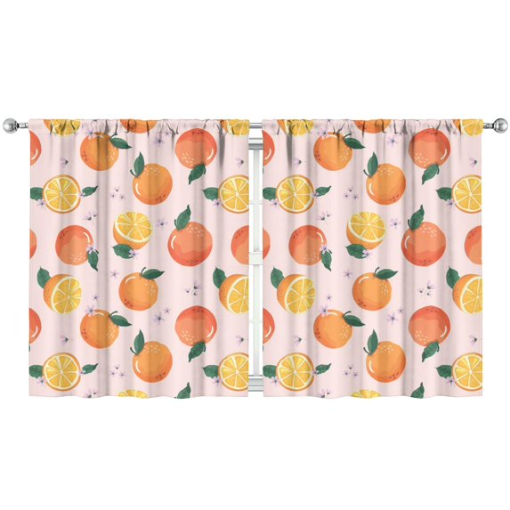 Boys Girls Kids Nursery Curtains Orange Print Pattern Window Drapes for Living Room Bedroom Playroom Decor Rod Pocket 52x63Inch 2 Panels
