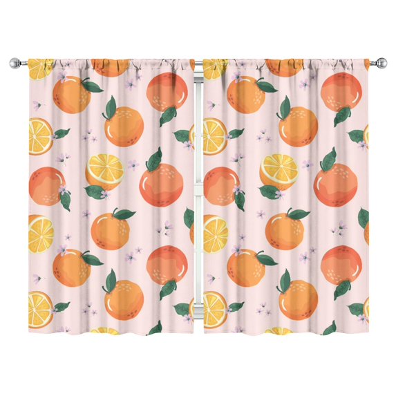 Boys Girls Kids Nursery Curtains Orange Print Pattern Window Drapes for Living Room Bedroom Playroom Decor Rod Pocket 52x84Inch 2 Panels
