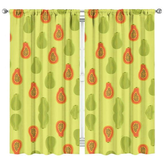 Boys Girls Kids Nursery Curtains Papaya Seamless Pattern Print Pattern Window Drapes for Living Room Bedroom Playroom Decor Rod Pocket 42x84Inch 2 Panels
