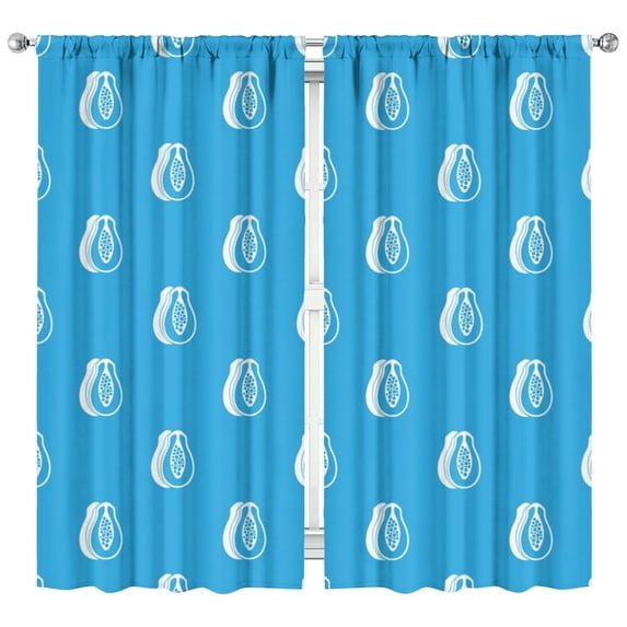 Boys Girls Kids Nursery Curtains Papaya White Sketch Print Pattern Window Drapes for Living Room Bedroom Playroom Decor Rod Pocket 42x84Inch 2 Panels