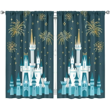 Boys Girls Kids Nursery Curtains Print Pattern Window Drapes for Living Room Bedroom Playroom Decor Rod Pocket 41x63 Inch 2 Panels, White-1