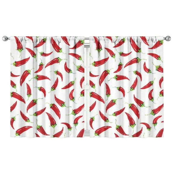 Boys Girls Kids Nursery Curtains Red Chili Peppers Print Pattern Window Drapes for Living Room Bedroom Playroom Decor Rod Pocket 42x54Inch 2 Panels