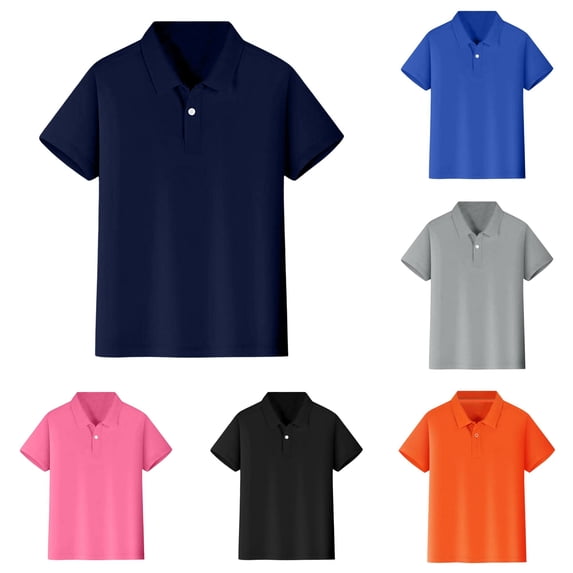 Boys Girls Kids Short Sleeve Button Shirt Soft Breathable Casual Tee for Toddler Youth Everyday Playwear Kids T-Shirts Summer Clothes