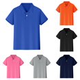 thumbnail image 1 of Boys Girls Kids Short Sleeve Button Shirt Soft Breathable Casual Tee for Toddler Youth Everyday Wear Classic Fit Tees for Boys, 1 of 6