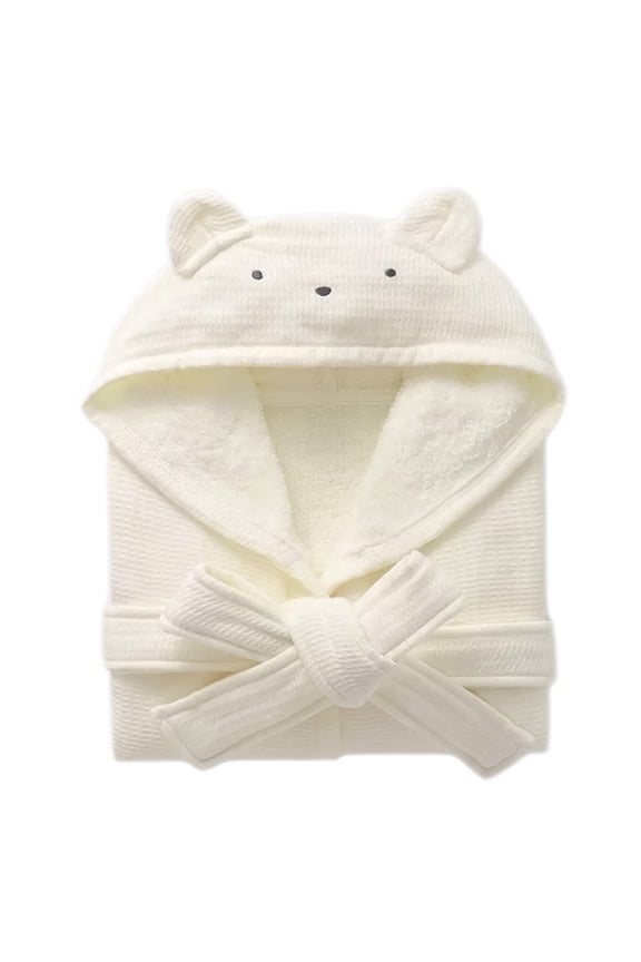 Boys&Girls Kids Terry Bathrobe Hooded Soft Towel Robe 100% Cotton Pajama Loungewear Kids Hooded Towel 2-12 Years