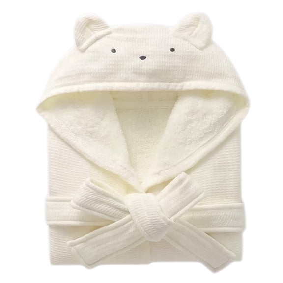 Boys&Girls Kids Toddler Terry Robes Hooded Soft Towel Bathrobe 100% Cotton Pajama Loungewear Kids Hooded Towel Robe 2-12 Years