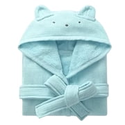 Boys&Girls Kids Terry Bathrobe Hooded Soft Towel Robe 100% Cotton Pajama Loungewear Kids Hooded Towel 2-12 Years