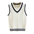 thumbnail image 1 of Boys Girls Knitted Sweater Vest Unisex School Uniform Vest for Kids, 1 of 7