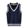 thumbnail image 1 of Boys Girls Knitted Sweater Vest Unisex School Uniform Vest for Kids, 1 of 7